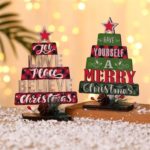 Tukinala Christmas Tree Shape English Alphabet Table Decoration Christmas - Picture 2 of 5